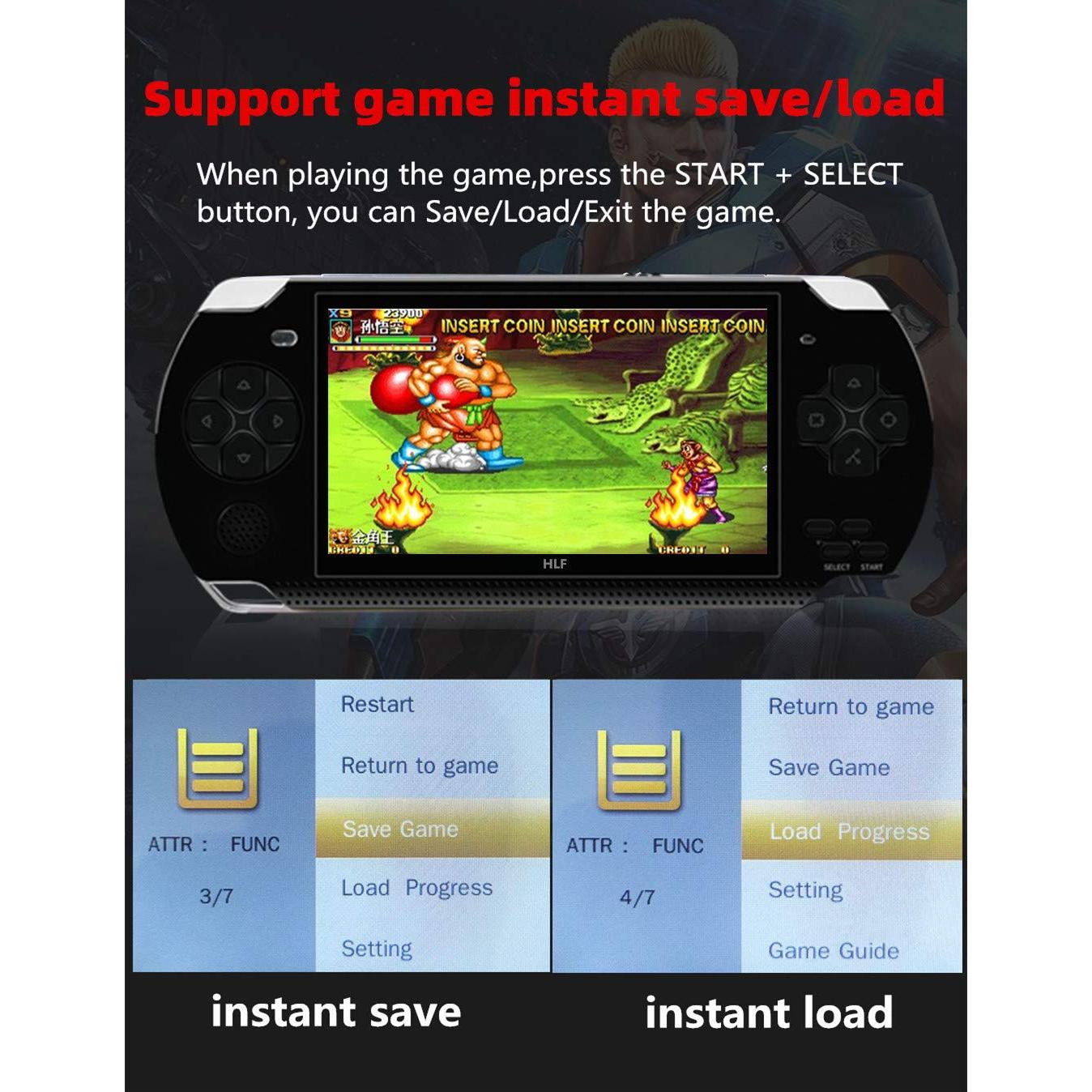 Consola de Videojuegos HLF X6 4.3" 8GB 2000 Juegos Retro