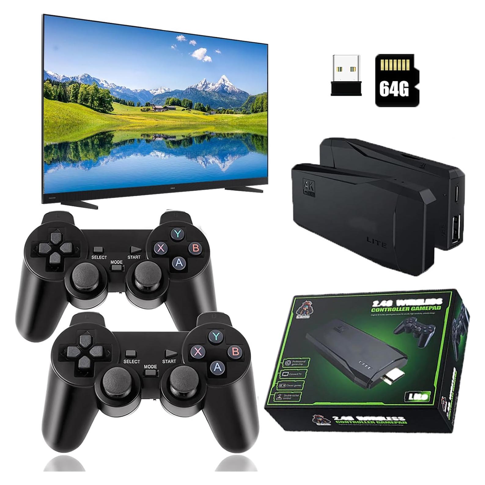 Consola de Videojuegos Retro QEUVOON 64GB HDMI 4K 20000 Juegos