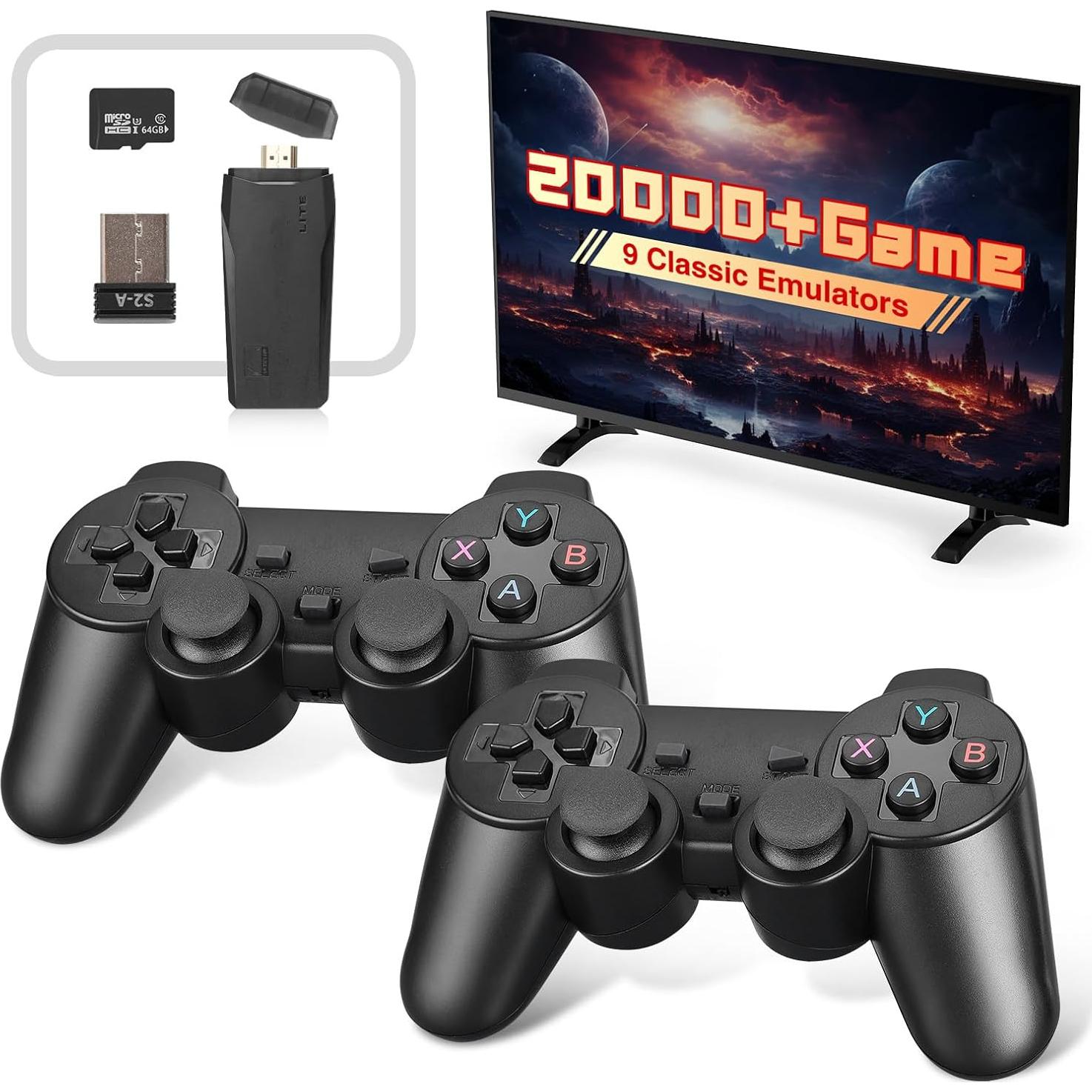 Consola de Videojuegos Retro QEUVOON 64GB HDMI 4K 20000 Juegos