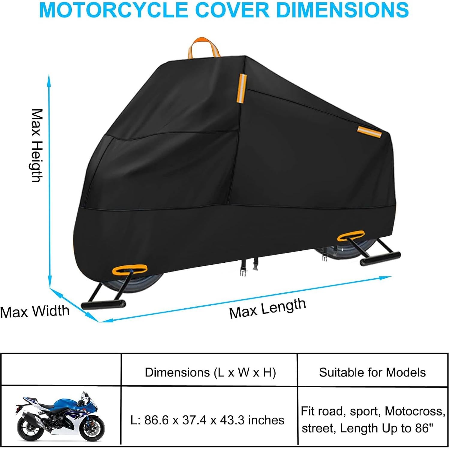 Funda de Motocicleta Impermeable INEZARI Universal 220 cm