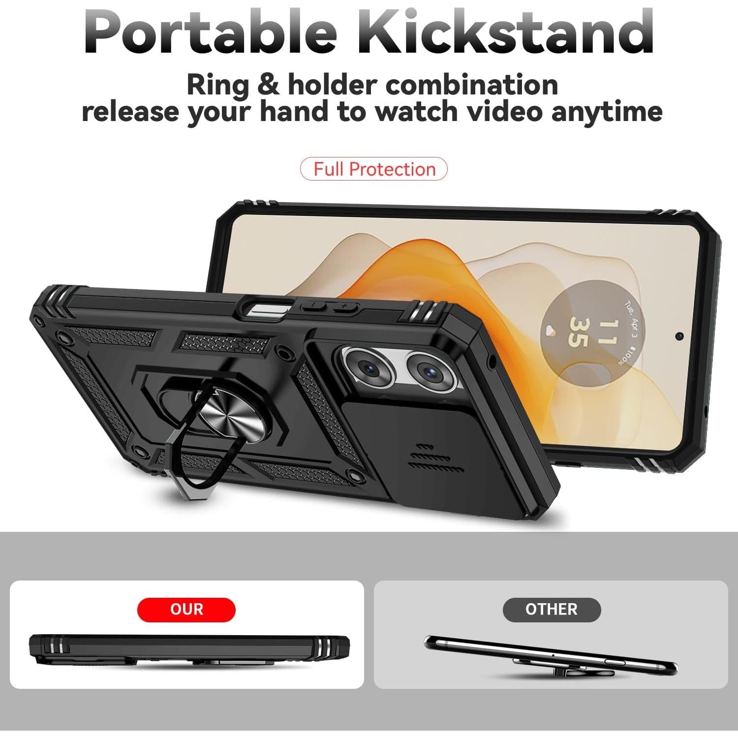 Funda Protectora PUSHIMEI para Motorola Moto G 2025 - Negro