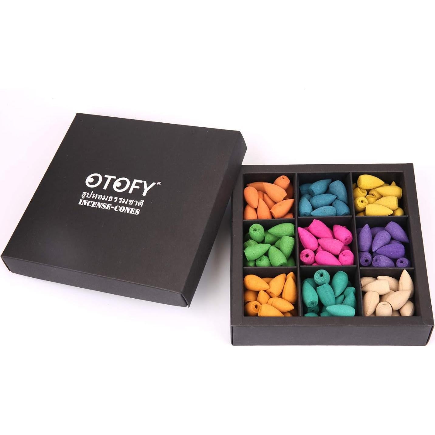 Conos de Incienso de Retroceso OTOFY 180 Pcs Aromas Naturales