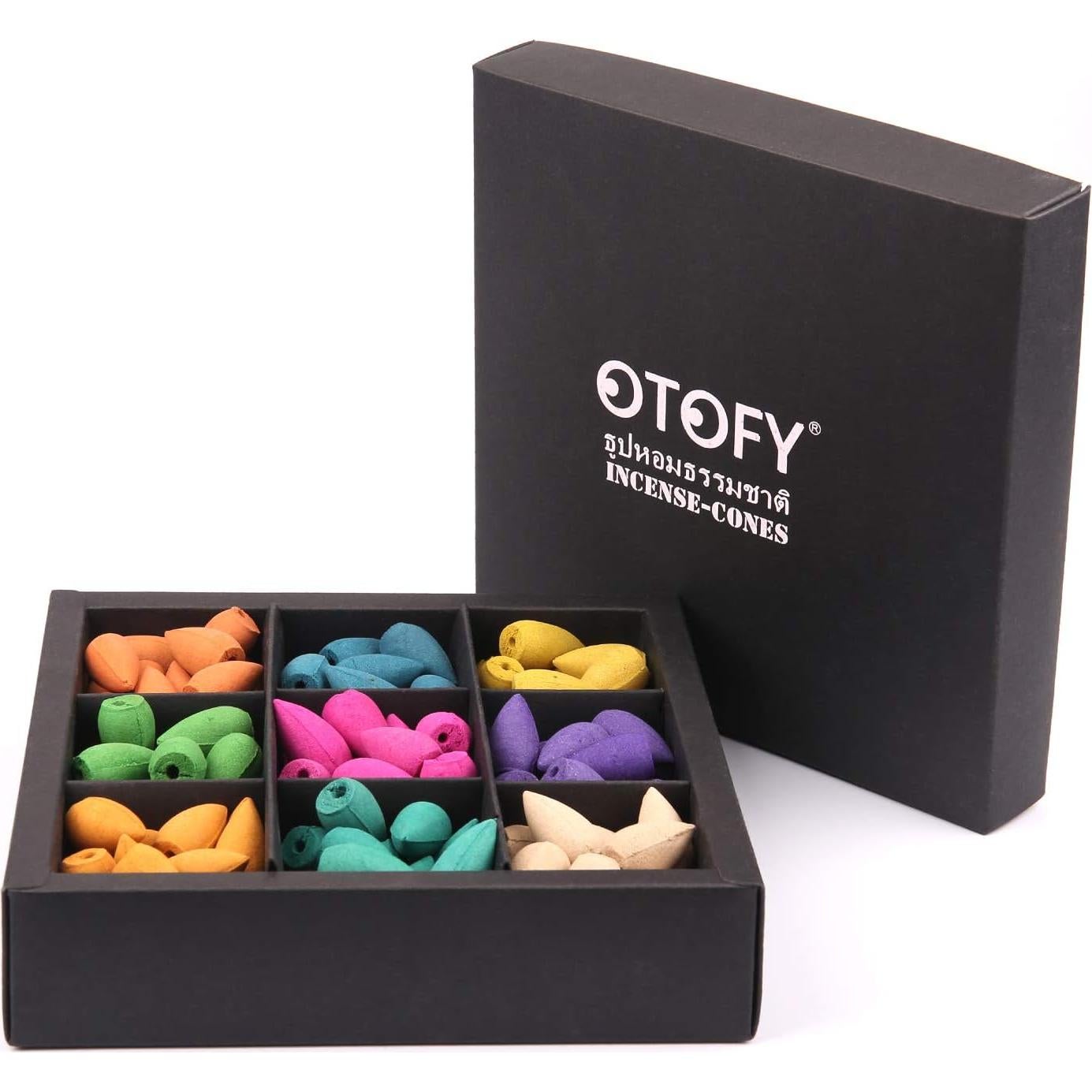 Conos de Incienso de Retroceso OTOFY 180 Pcs Aromas Naturales