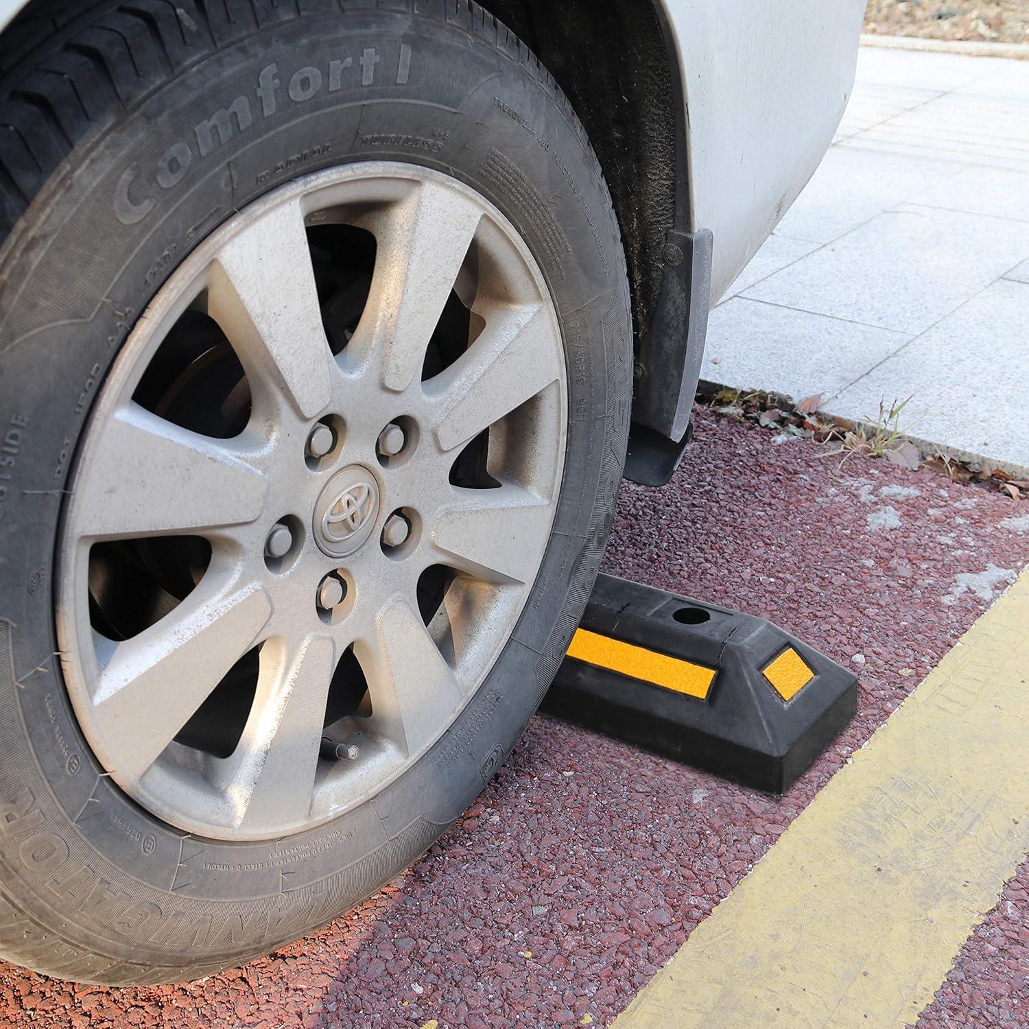 2 Paquete Detenedores de Ruedas Goma F COME 54x15 cm Alta Resistencia