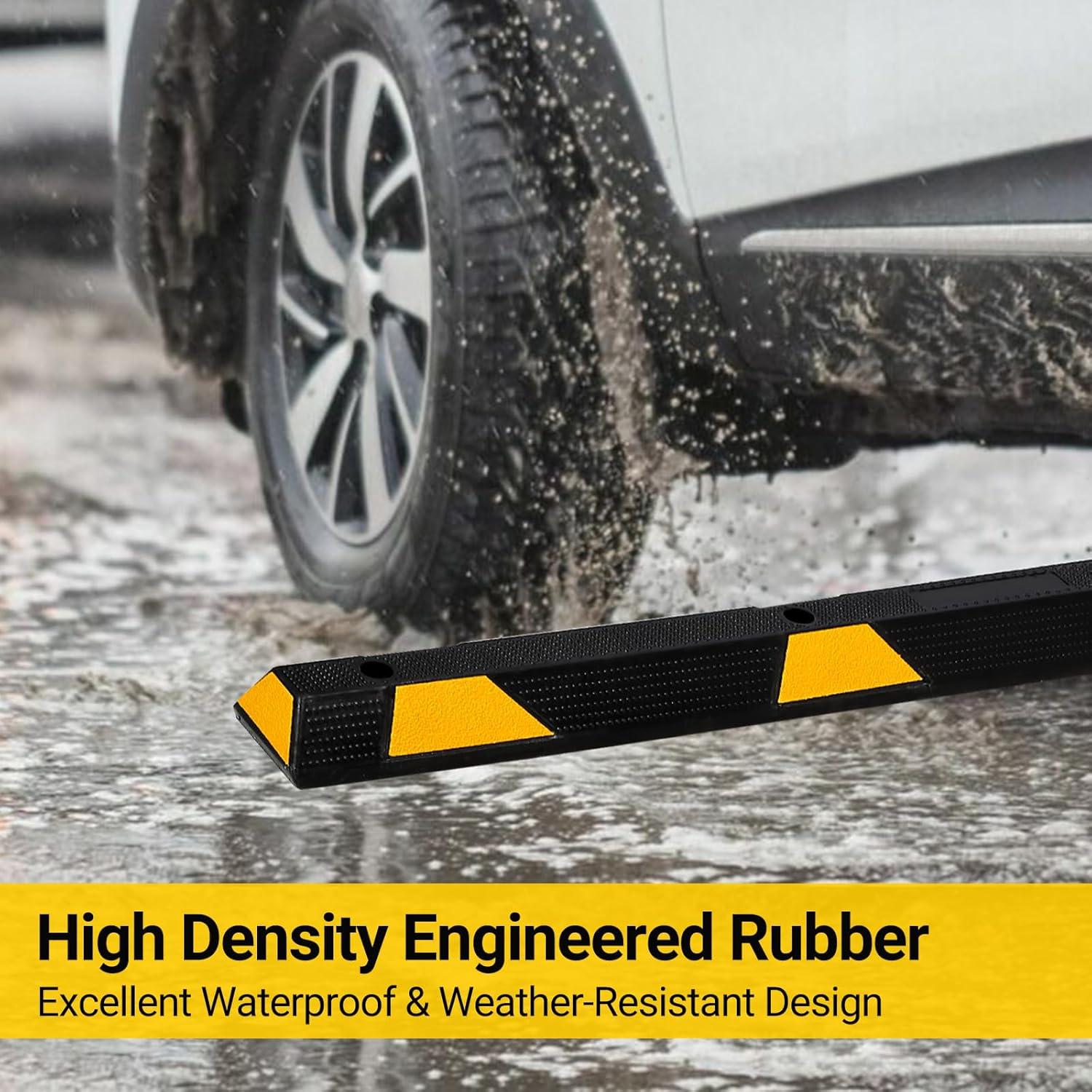 Tope de Estacionamiento de Goma TROPOW 184.9x15x9.9 cm Reflectante