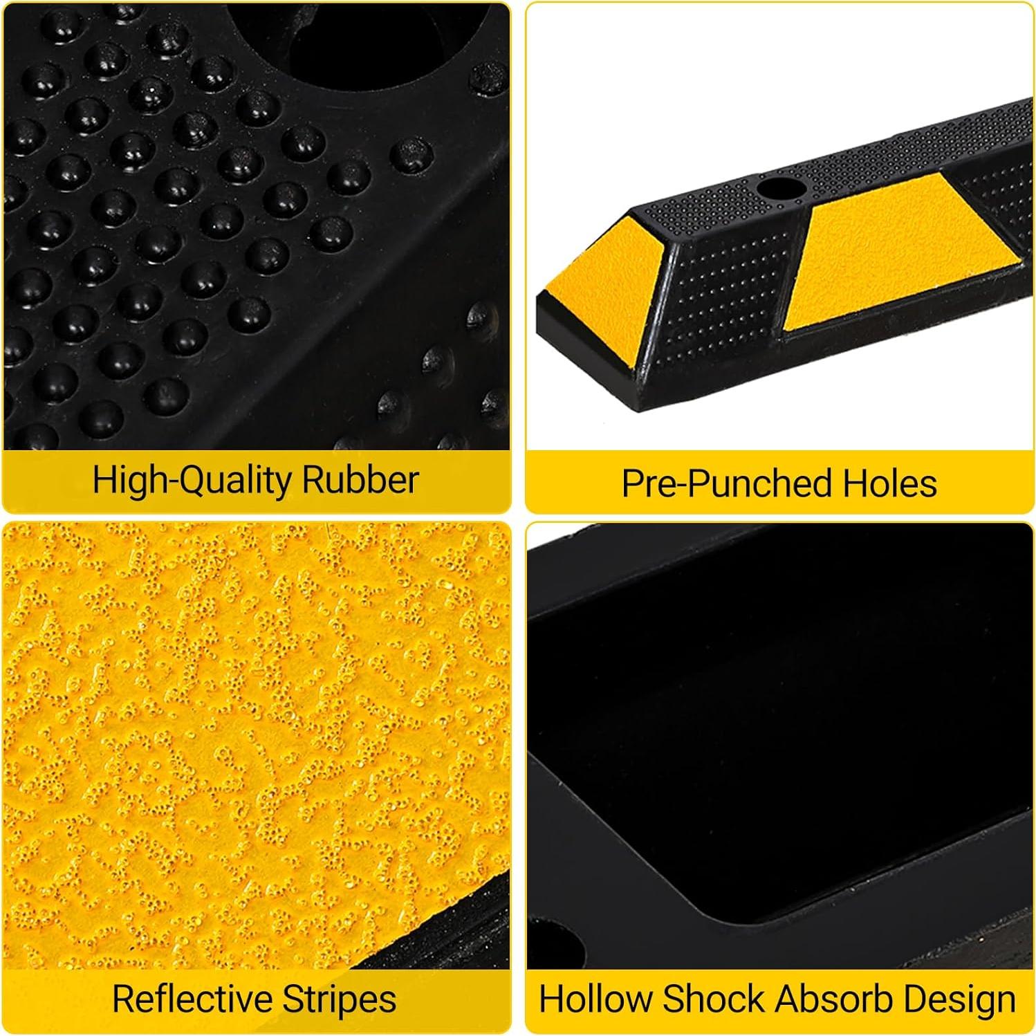 Tope de Estacionamiento de Goma TROPOW 184.9x15x9.9 cm Reflectante