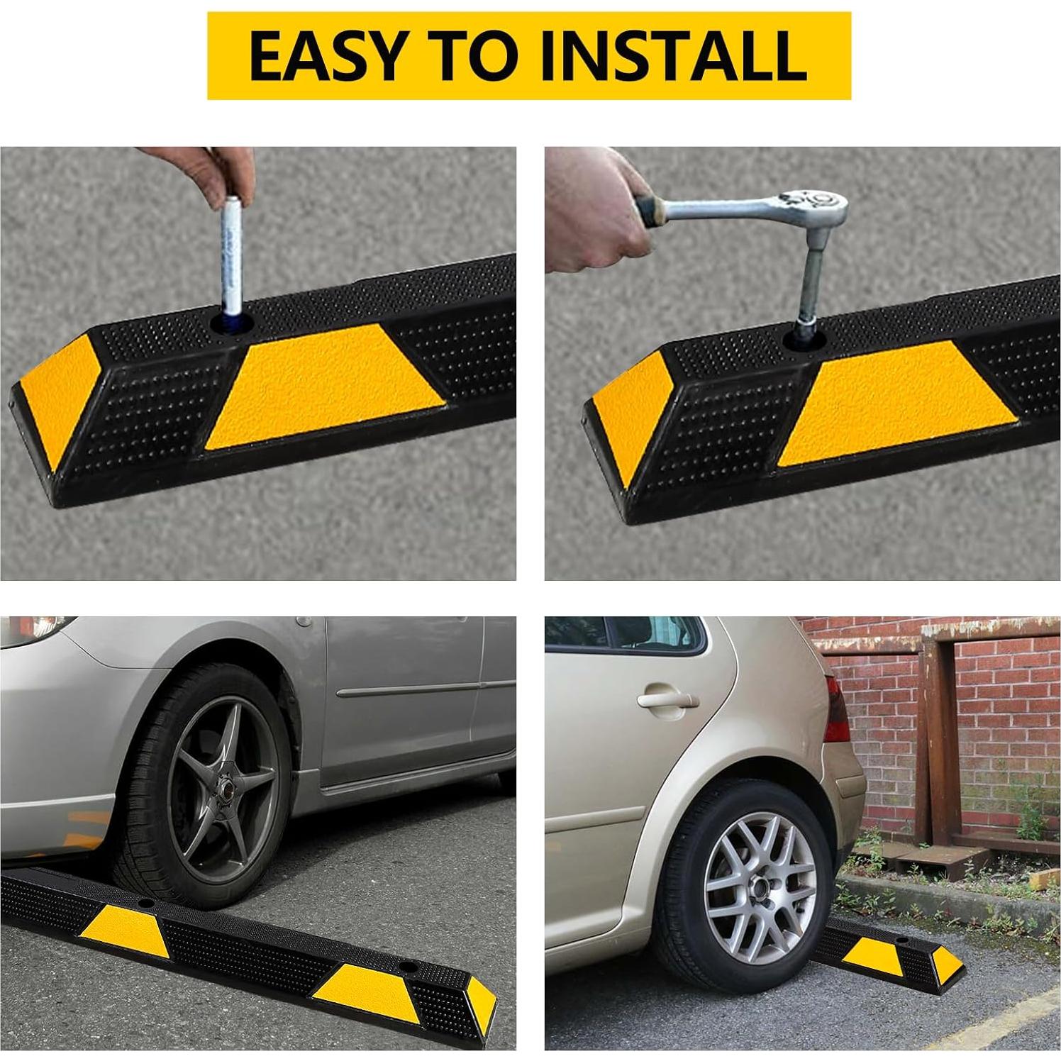 Tope de Estacionamiento de Goma TROPOW 184.9x15x9.9 cm Reflectante