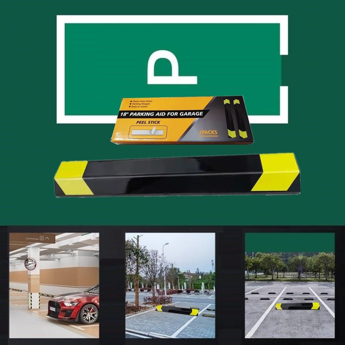 Tope de Estacionamiento Deshitong Parkingkit 40.64x8.89x3.18cm 2 Paquetes