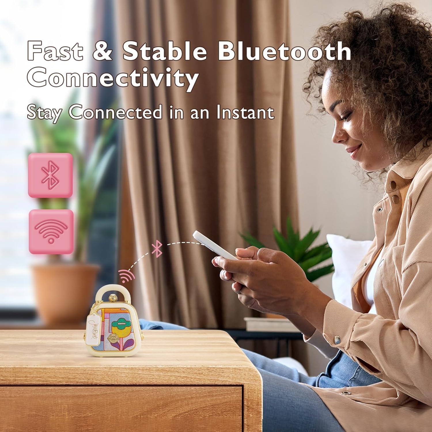 Altavoz Bluetooth Muzen MW-P9I Rosa Vintage 7h Batería