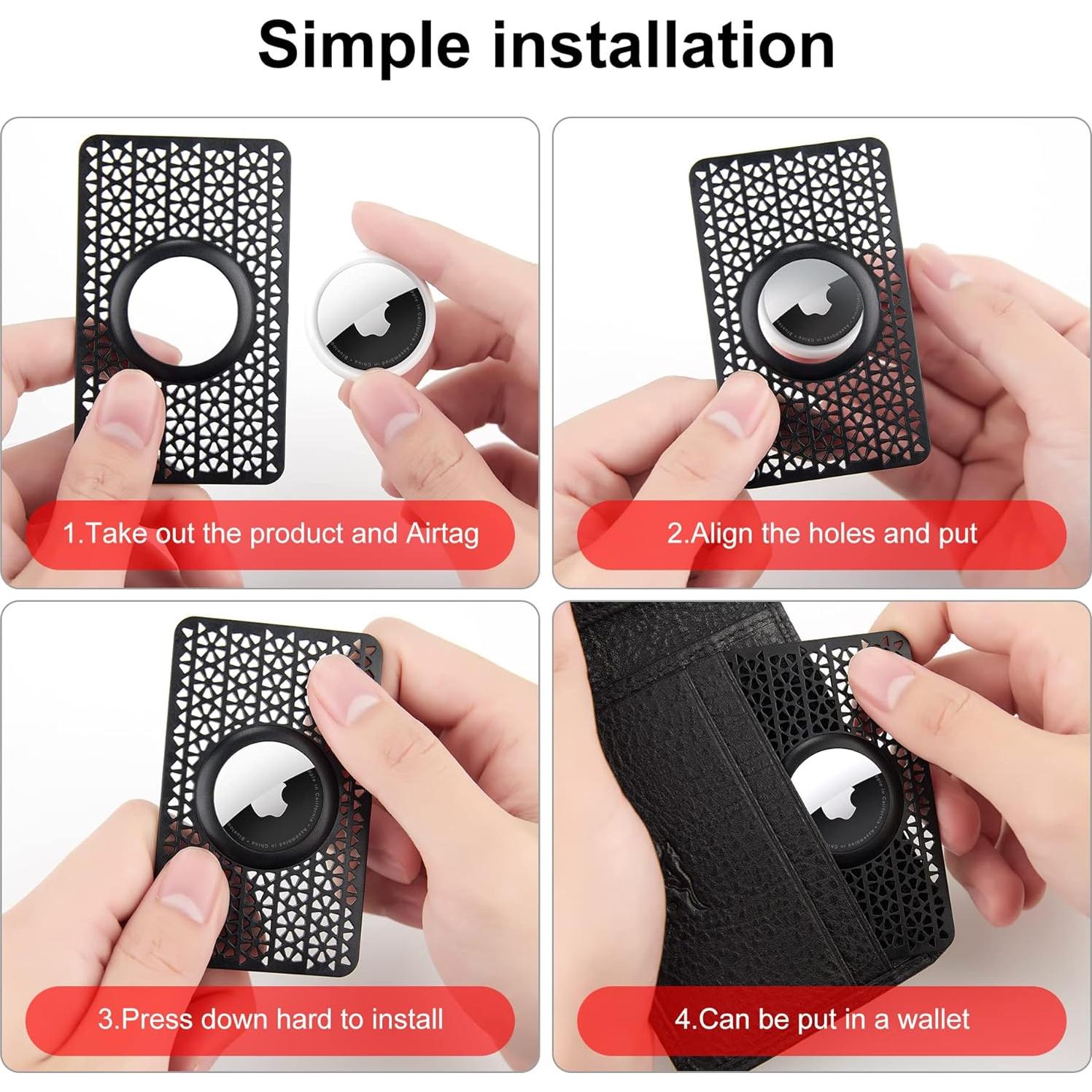 Funda Ultra Delgado para Airtag CITYWAY - 2 Piezas, Negro