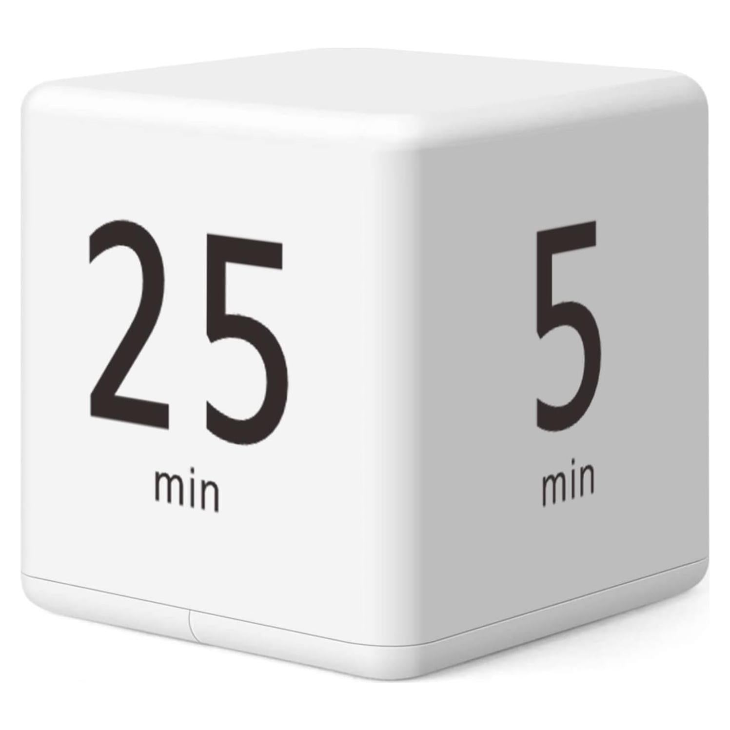 Temporizador Digital Cubo Genérico Blanco 15-25-5-45 Minutos