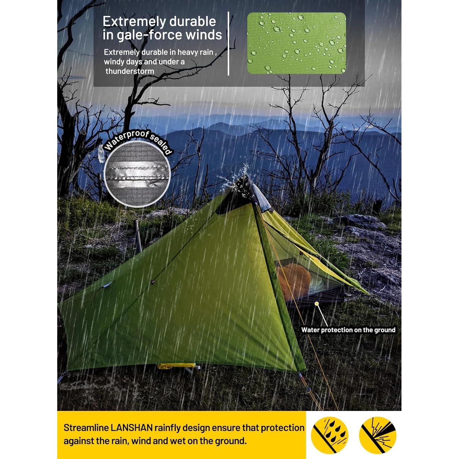 Tienda Ultraligera MIER para 1-2 Personas, Camping 3 Estaciones