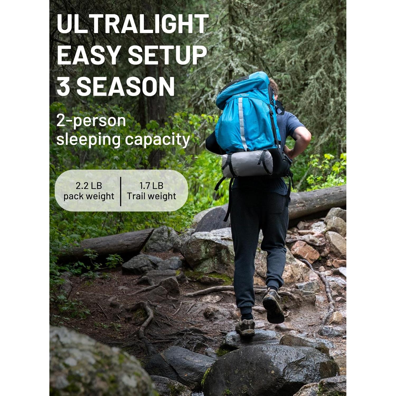 Tienda Ultraligera MIER para 1-2 Personas, Camping 3 Estaciones