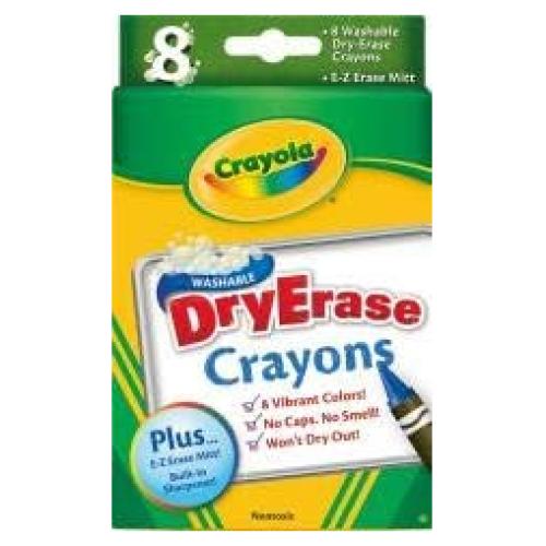 Crayones Borrables Crayola 8 Piezas Lavables con Guante