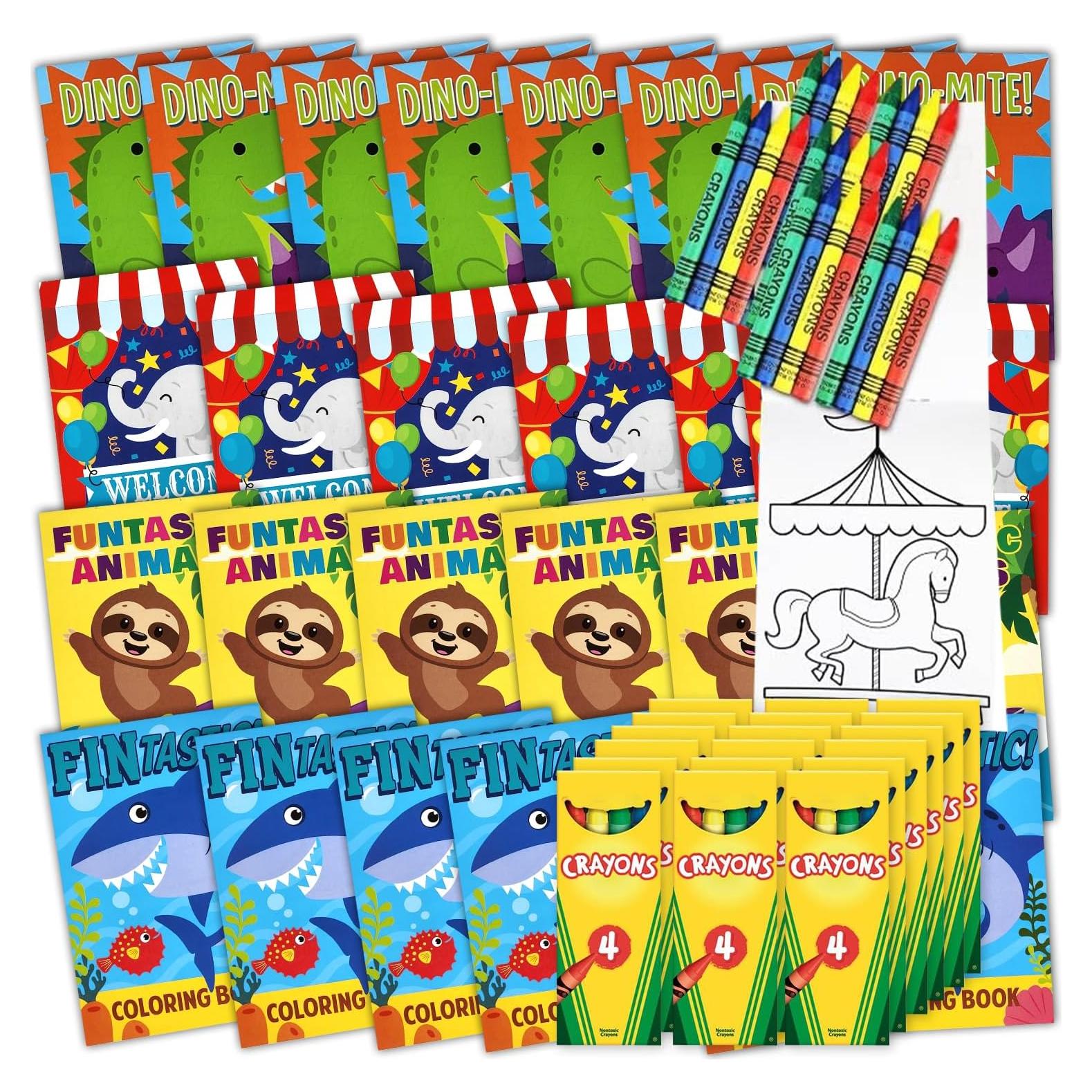 Libros para Colorear Mini Bottles N Bags 72 Paquete Crayones