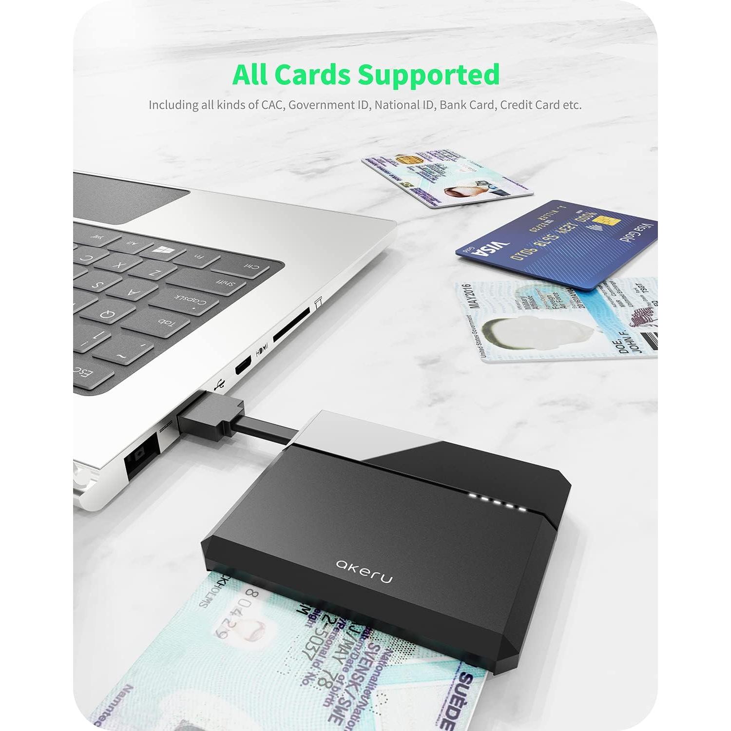 Lector de Tarjeta Inteligente CAC AKERU EAO-10 USB Compacto