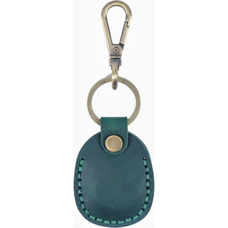 Soporte de tarjeta de acceso Temvue de cuero verde para Air Tag