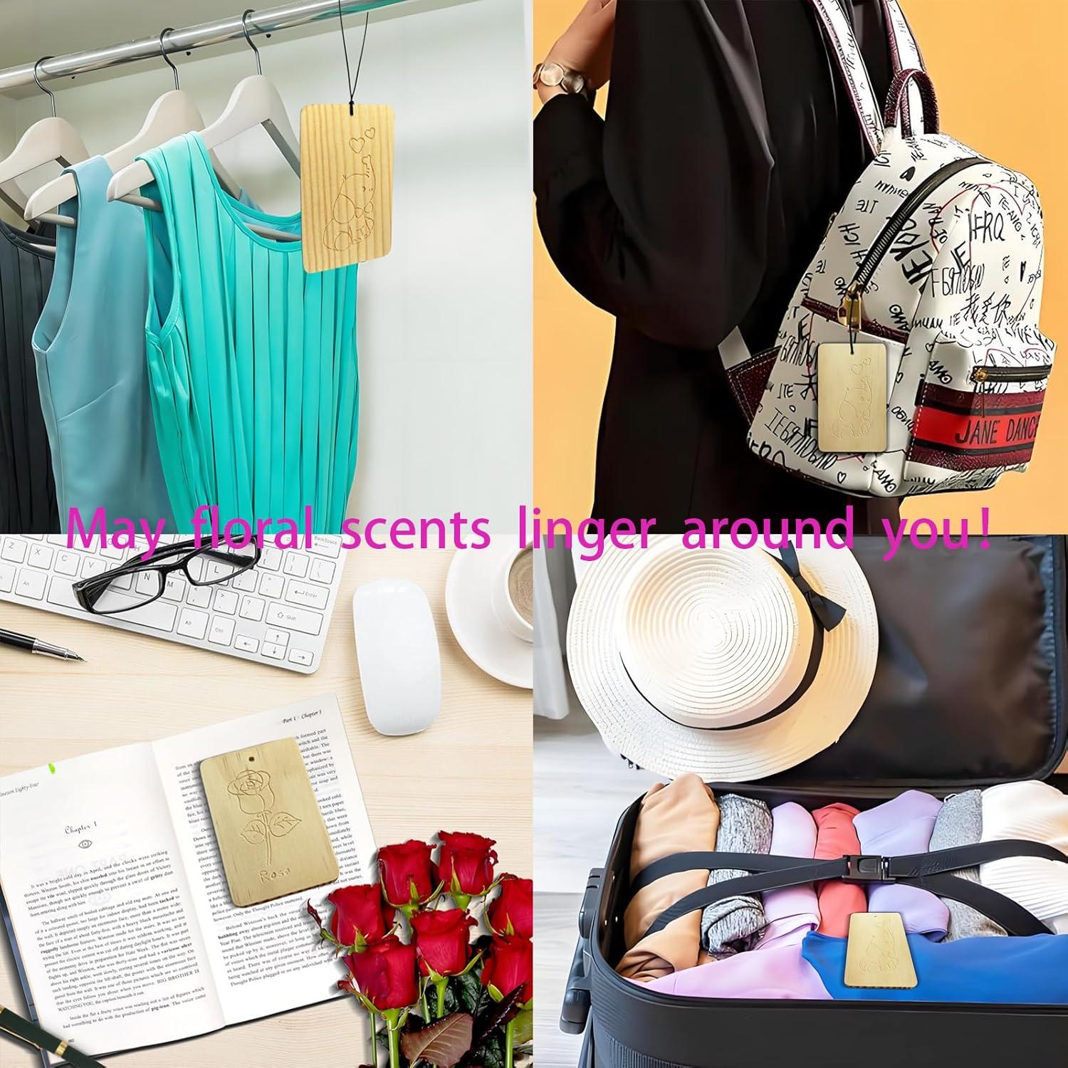 Tarjetas de Fragancia de Madera HOFSIN 12 Pcs Rosa