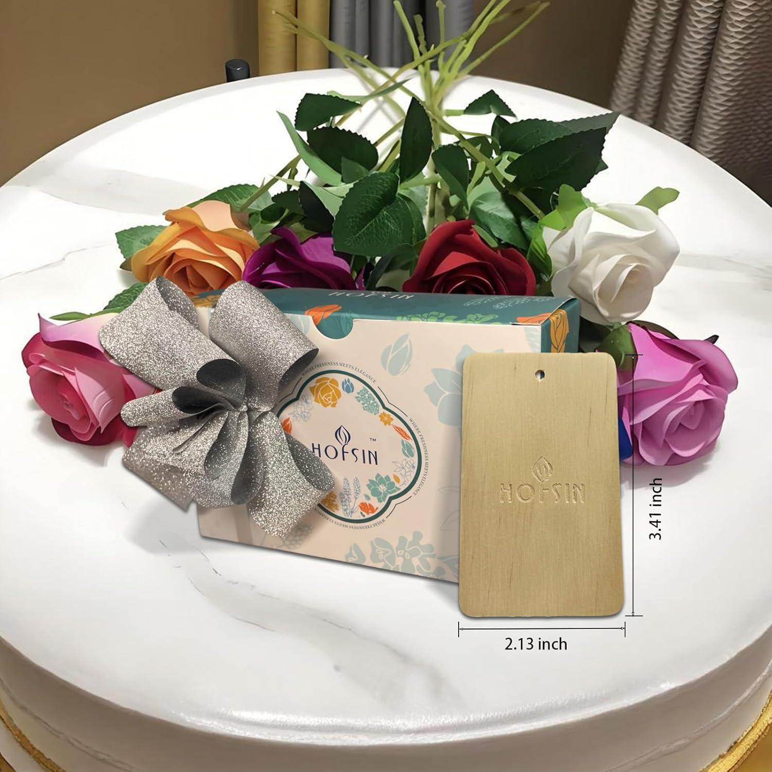Tarjetas de Fragancia de Madera HOFSIN 12 Pcs Rosa