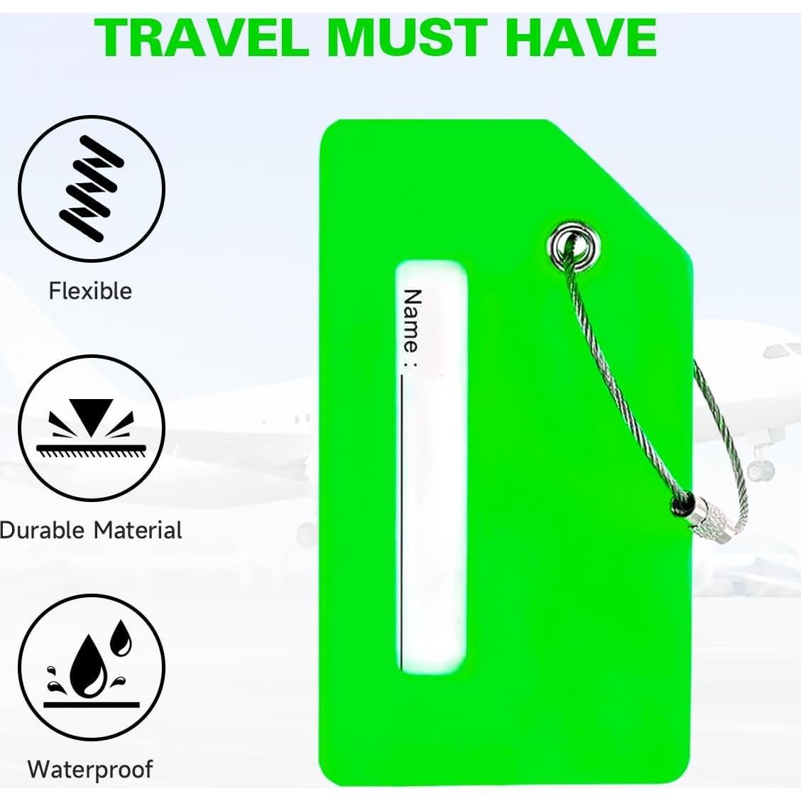 Etiquetas de Equipaje Vavious Silicona Verde 4 Piezas