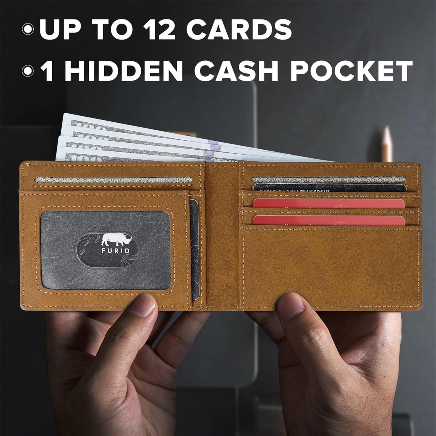 Cartera Furid Airtag para Hombres Minimalista con RFID