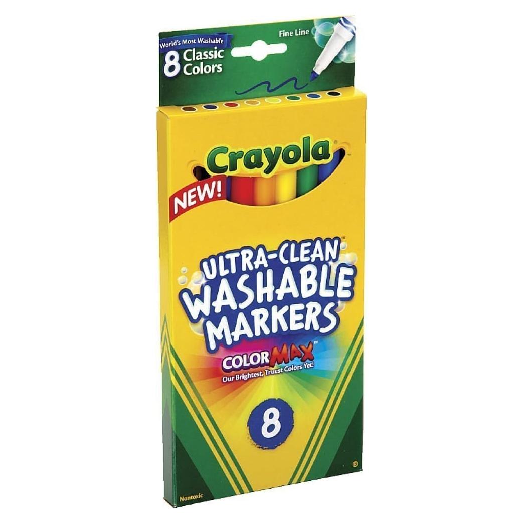 Marcador Lavable Crayola 8 Colores Clásicos Paquete 20