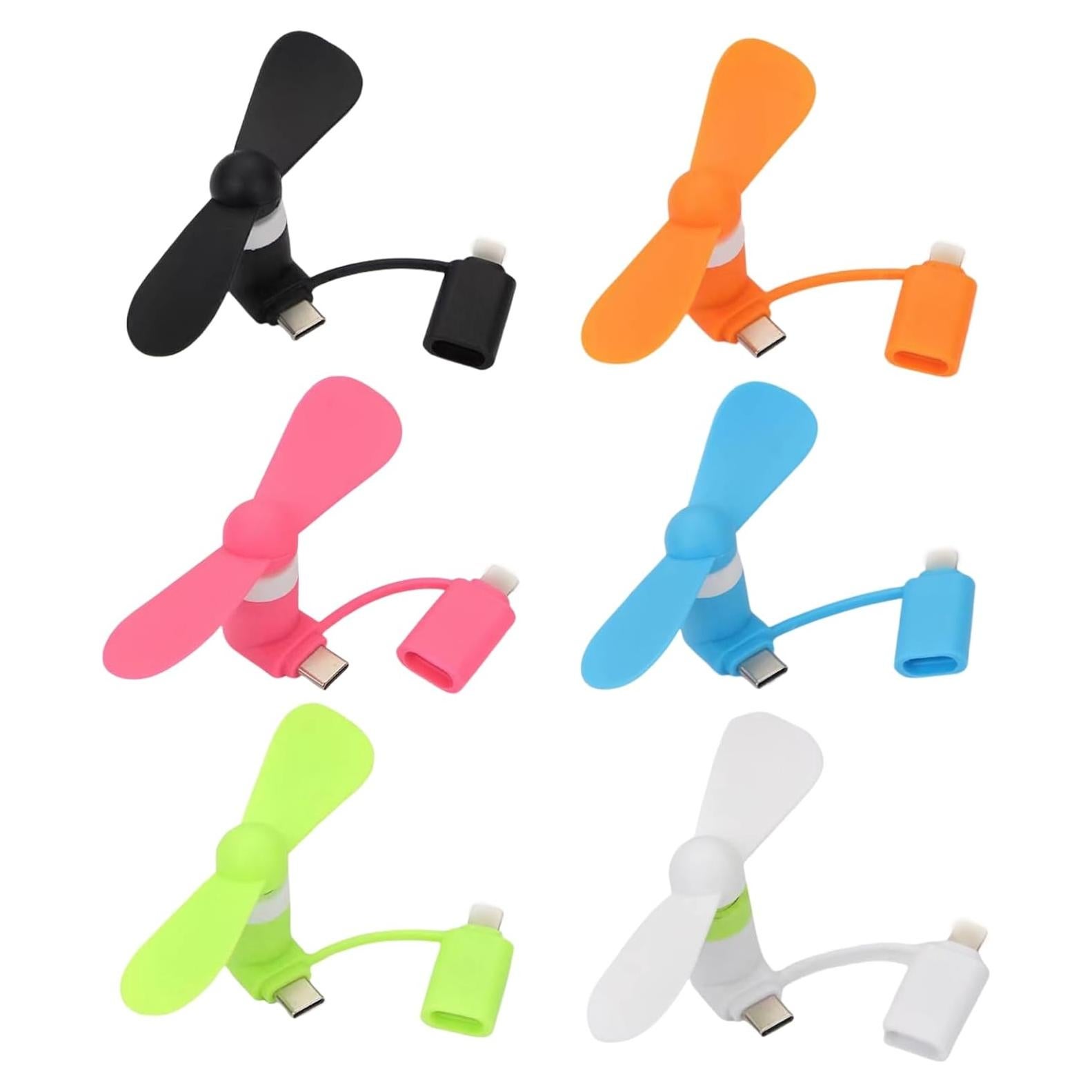 Ventilador Mini USB YUNLOVXEE para iPhone y Android - 6 Paquetes