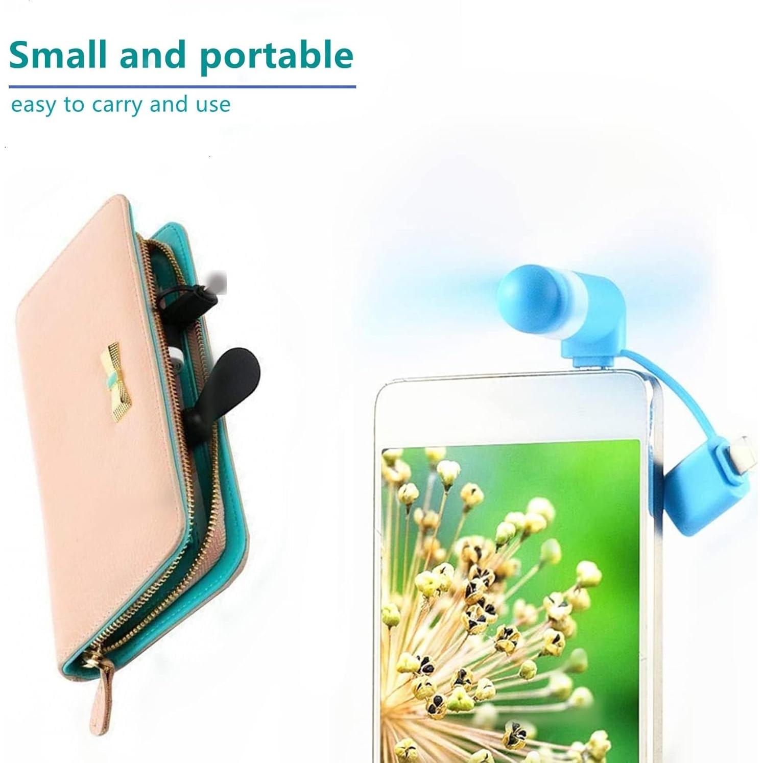 Ventilador Mini USB YUNLOVXEE para iPhone y Android - 6 Paquetes