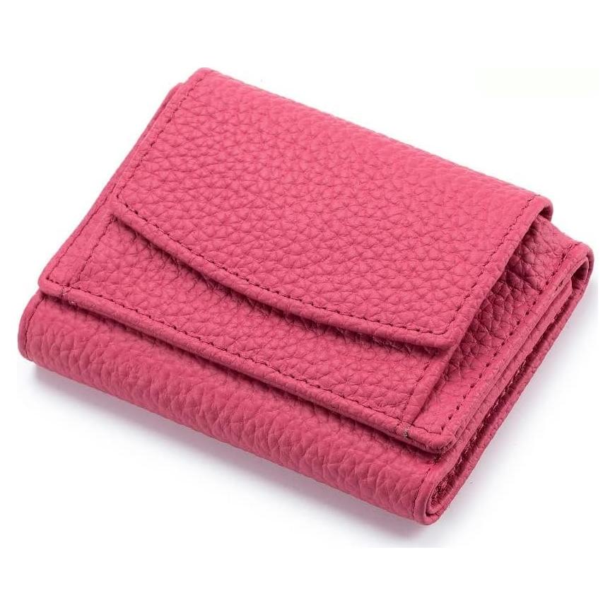 Cartera Mini Plegable Unisex Qiuumey Rosa con Bloqueo RFID
