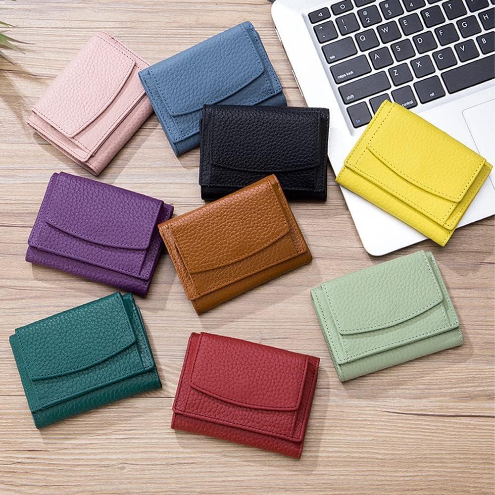 Cartera Mini Plegable Unisex Qiuumey Rosa con Bloqueo RFID