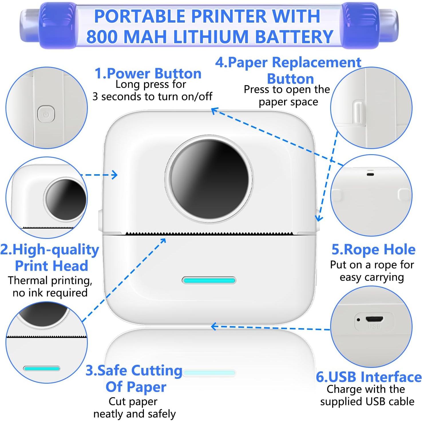 Impresora Mini Portátil Elección Elegante EC - Térmica Bluetooth