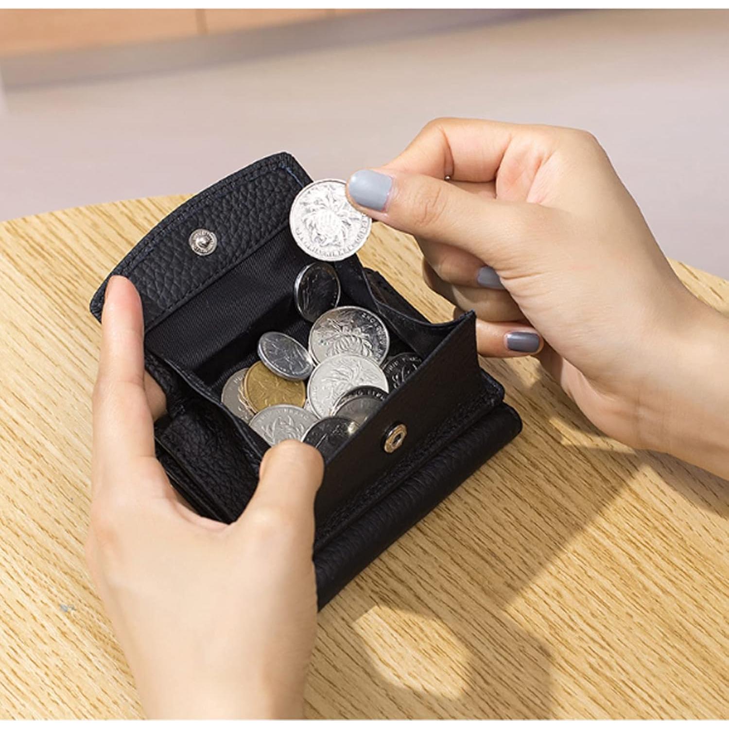 Cartera Mini de Cuero POOULR con Bloqueo RFID para Mujeres