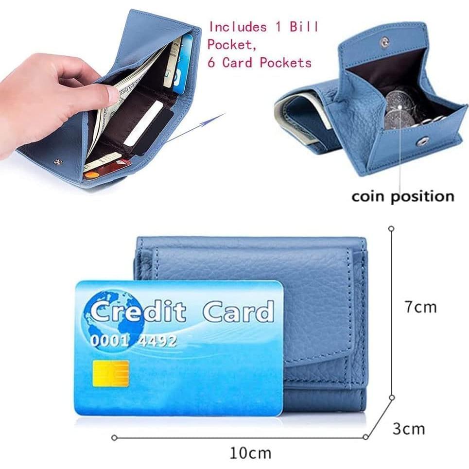 Cartera Mini de Cuero POOULR con Bloqueo RFID para Mujeres