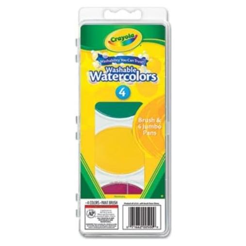 Acuarelas Lavables Crayola 4 Colores 1500 para Bebés