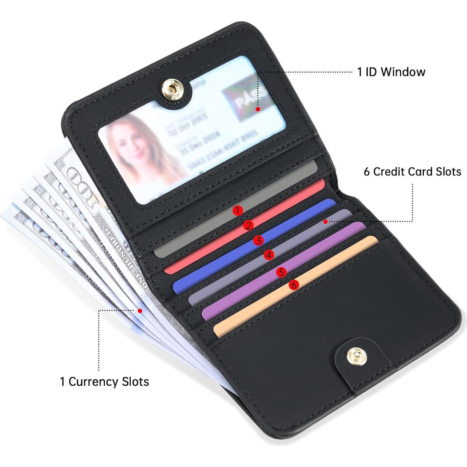 Billetera Compacta Mujer Toughergun Cuero RFID Bifold 10.67x9.14cm