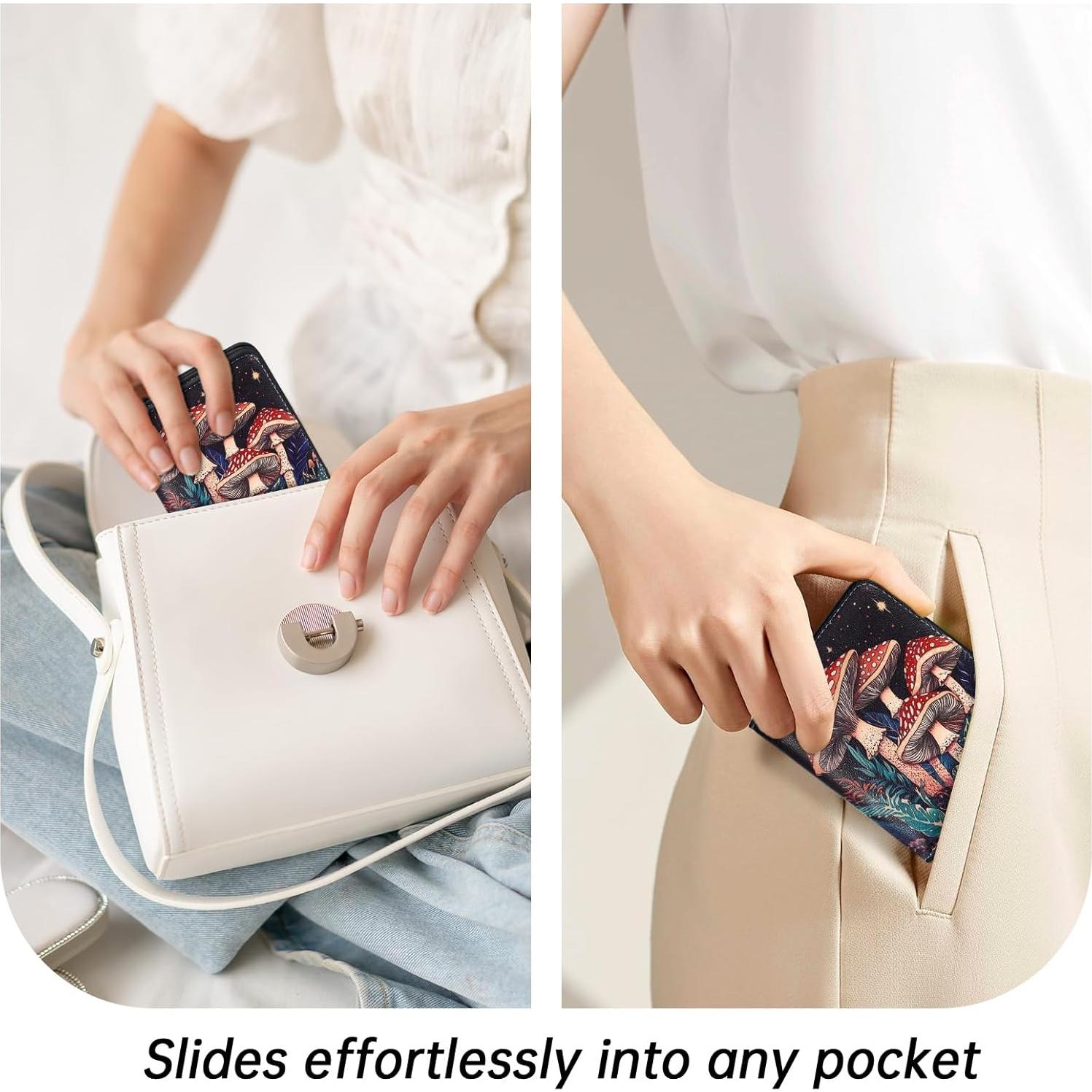 Billetera Compacta Mujer Toughergun Cuero RFID Bifold 10.67x9.14cm