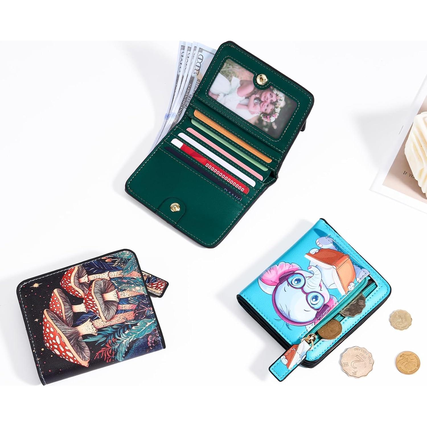 Billetera Compacta Mujer Toughergun Cuero RFID Bifold 10.67x9.14cm