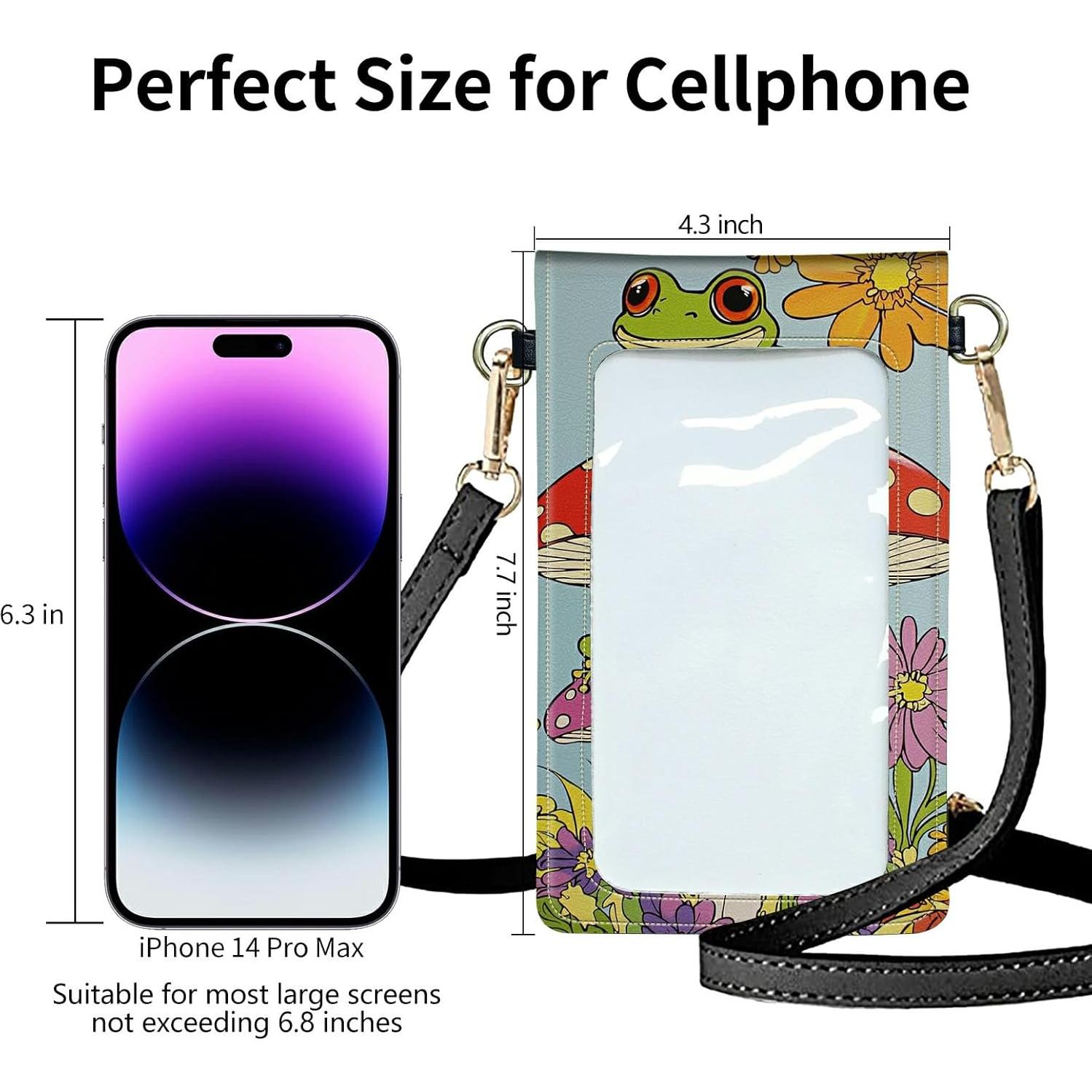 Bolso Cruzado Pequeño SROJDHFJB para Teléfono 19.5x11cm Ranas y Hongos