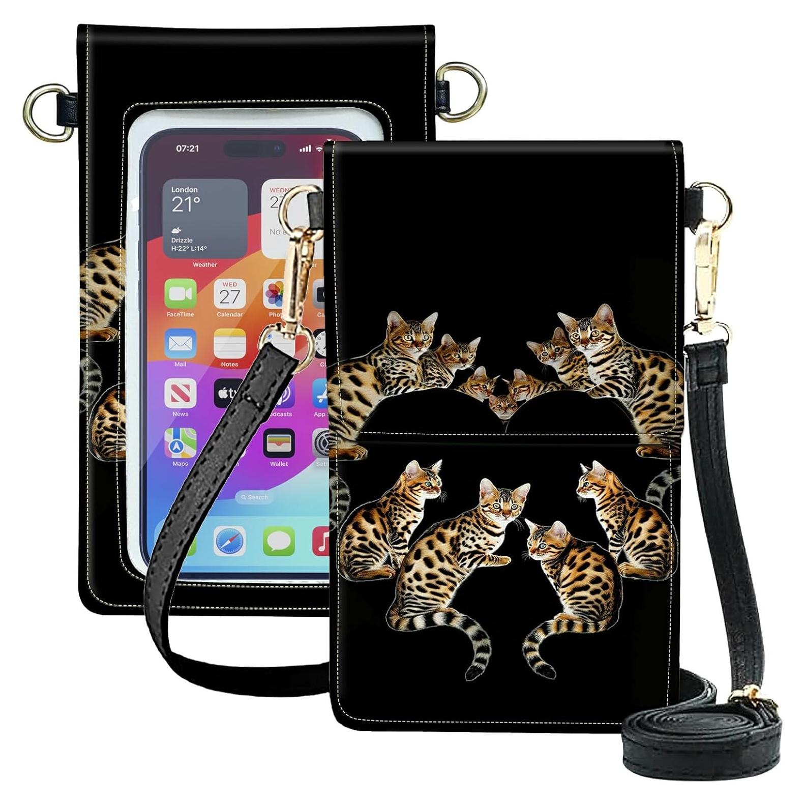 Bolso Cruzado Pequeño SROJDHFJB Corazón de Gato para Teléfono