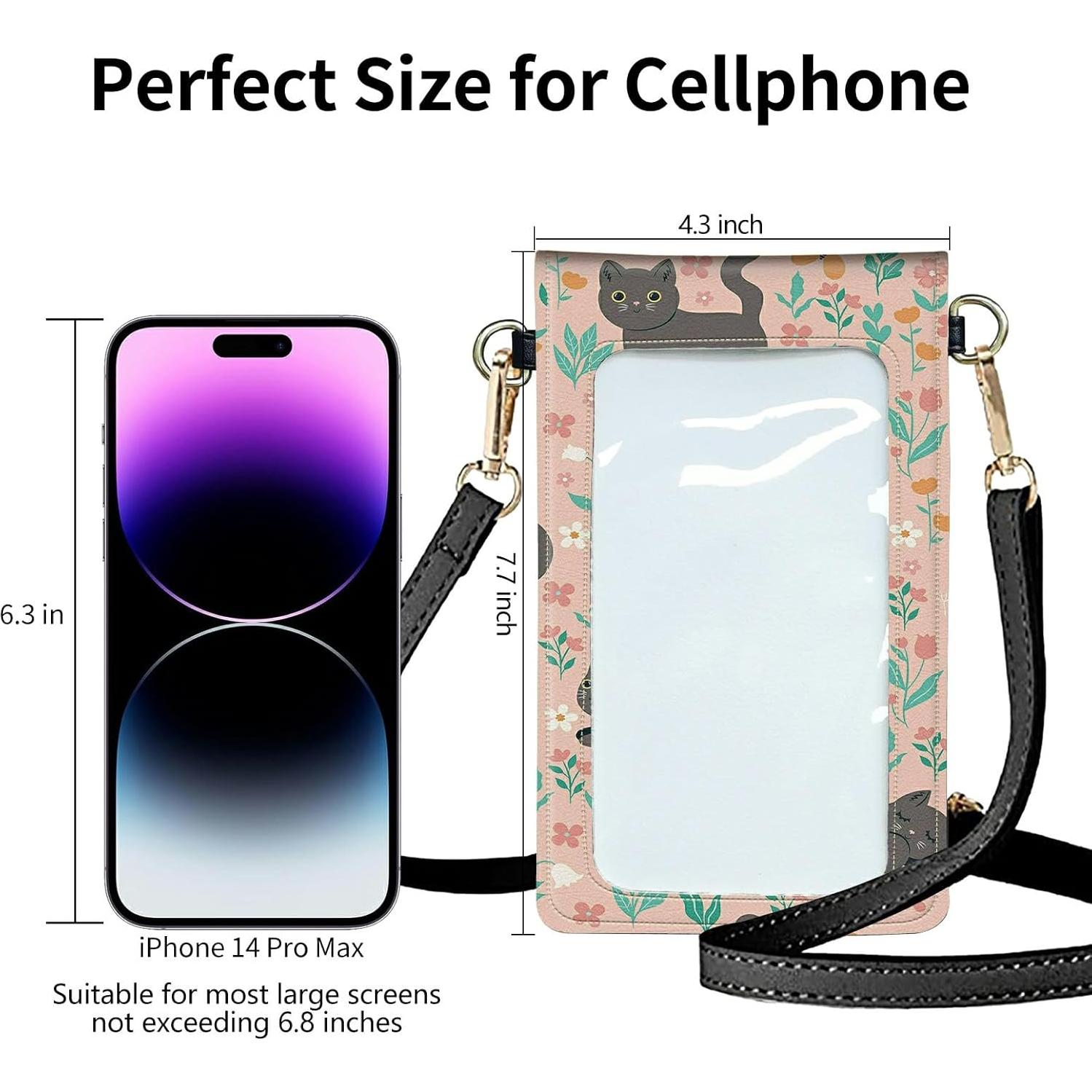 Bolso Cruzado Pequeño SROJDHFJB Gato Flor para Teléfono