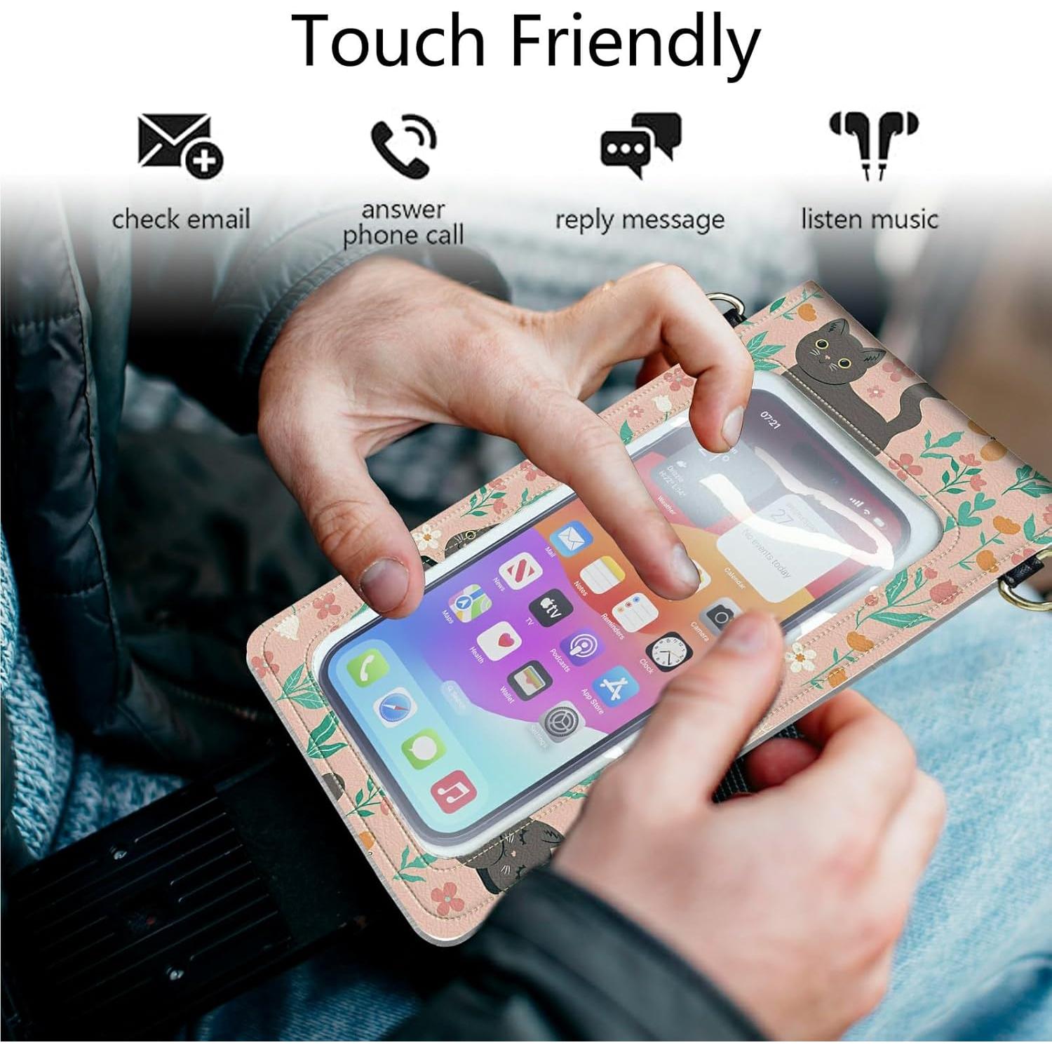 Bolso Cruzado Pequeño SROJDHFJB Gato Flor para Teléfono