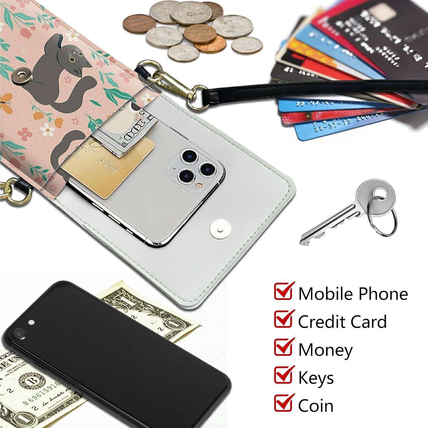 Bolso Cruzado Pequeño SROJDHFJB Gato Flor para Teléfono