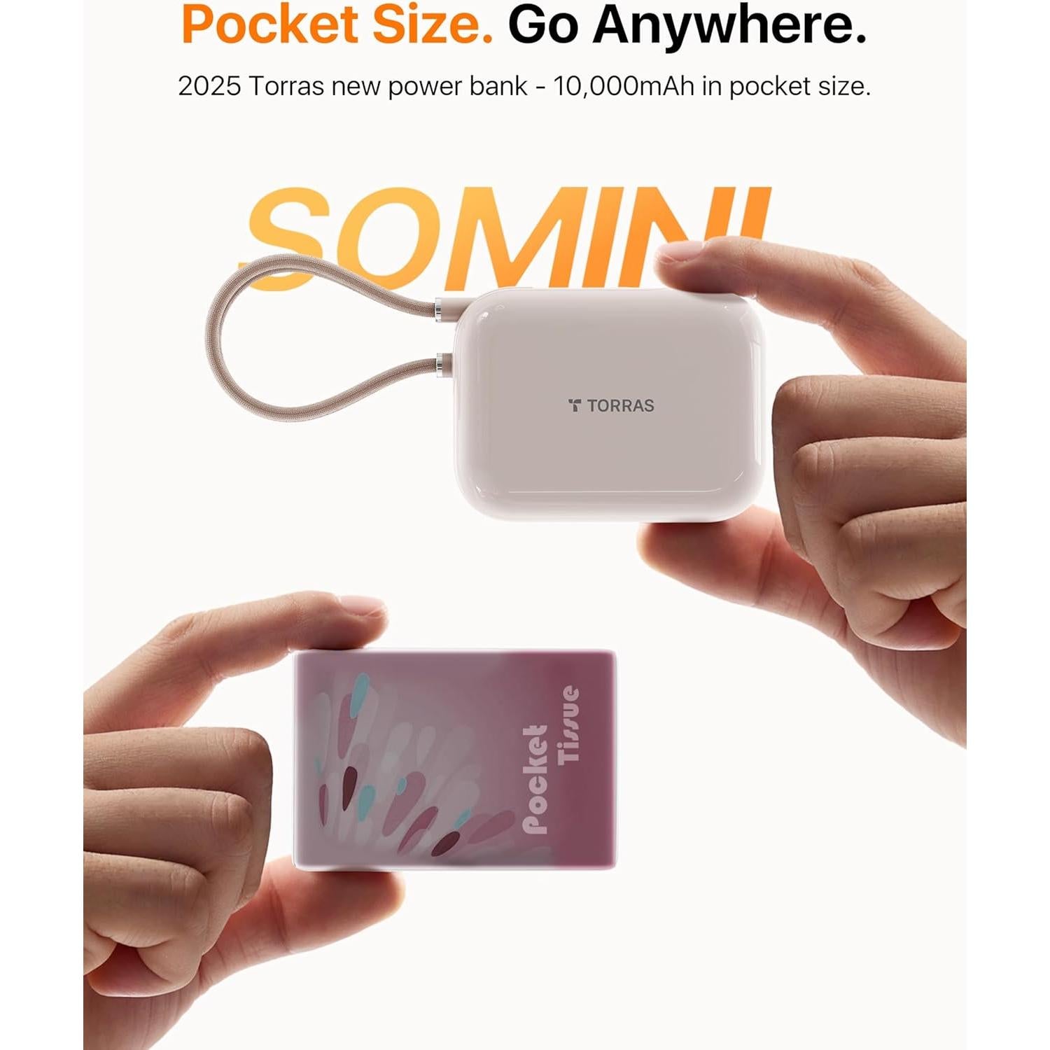 Power Bank TORRAS 10000mAh 45W USB-C Carga Rápida Oro