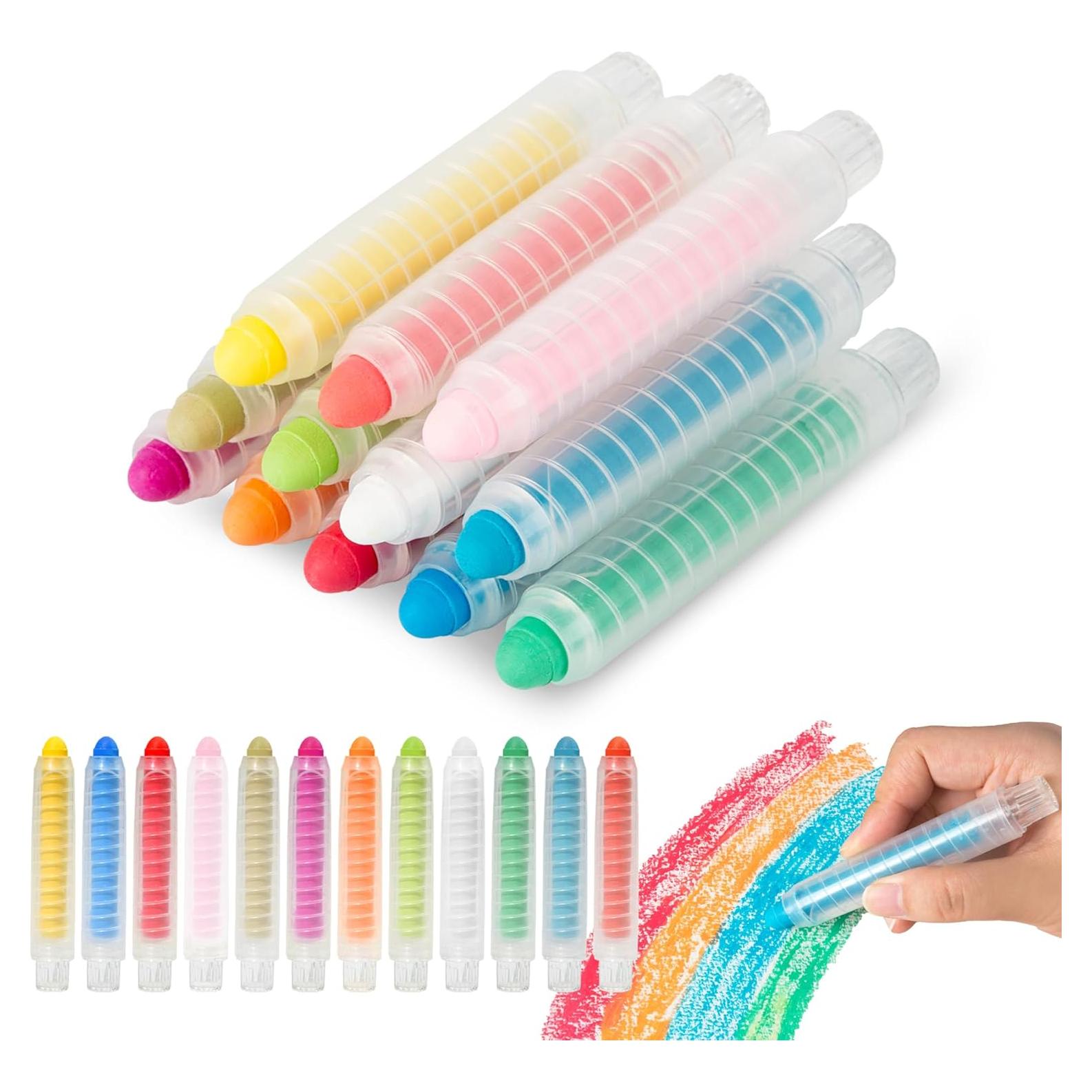 Tiza Sin Polvo LVYOALIN 12 Colores Lavables para Niños