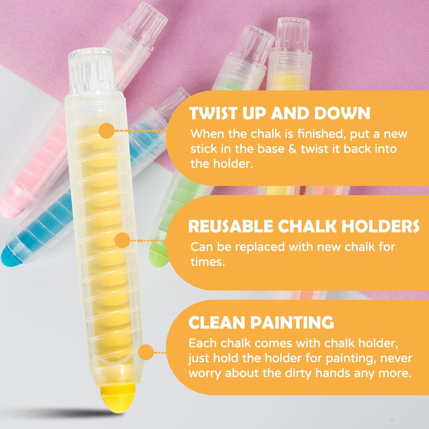 Tiza Sin Polvo LVYOALIN 12 Colores Lavables para Niños