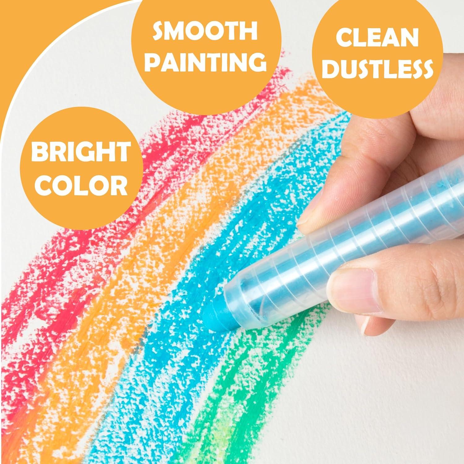 Tiza Sin Polvo LVYOALIN 12 Colores Lavables para Niños