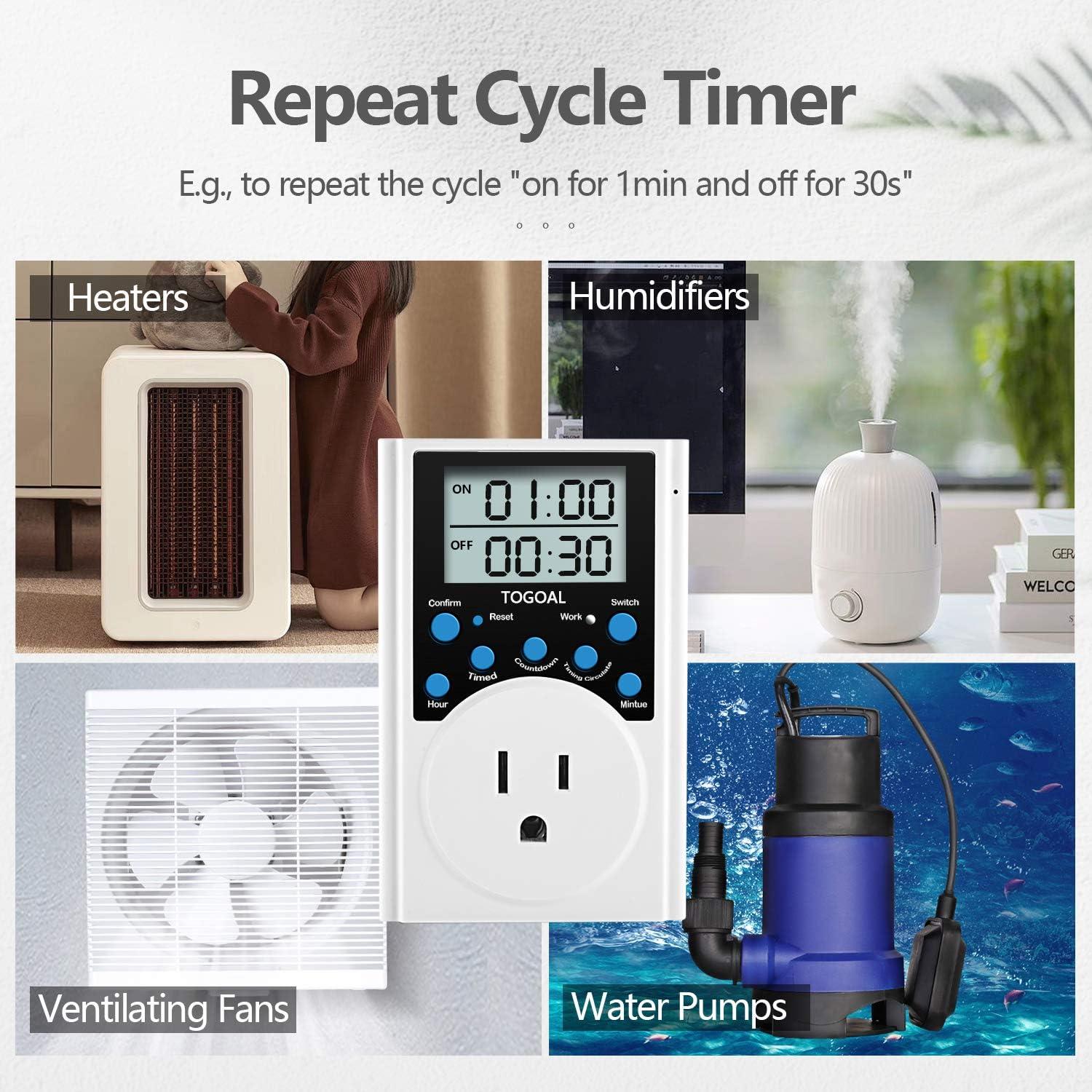 Temporizador Digital TOGOAL T319 con 3 Programas Diarios 1800W