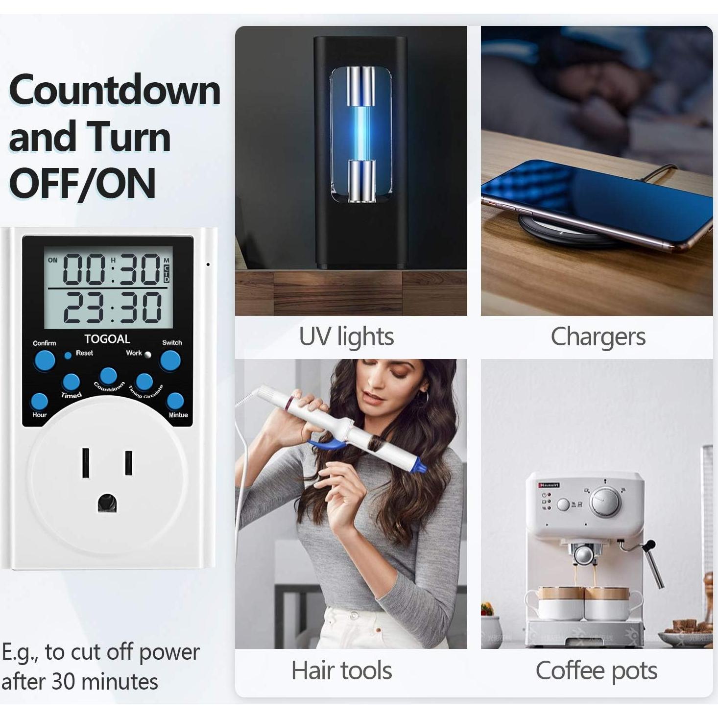 Temporizador Digital TOGOAL T319 con 3 Programas Diarios 1800W