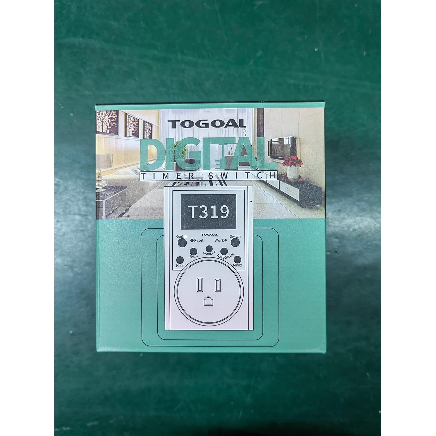 Temporizador Digital TOGOAL T319 con 3 Programas Diarios 1800W