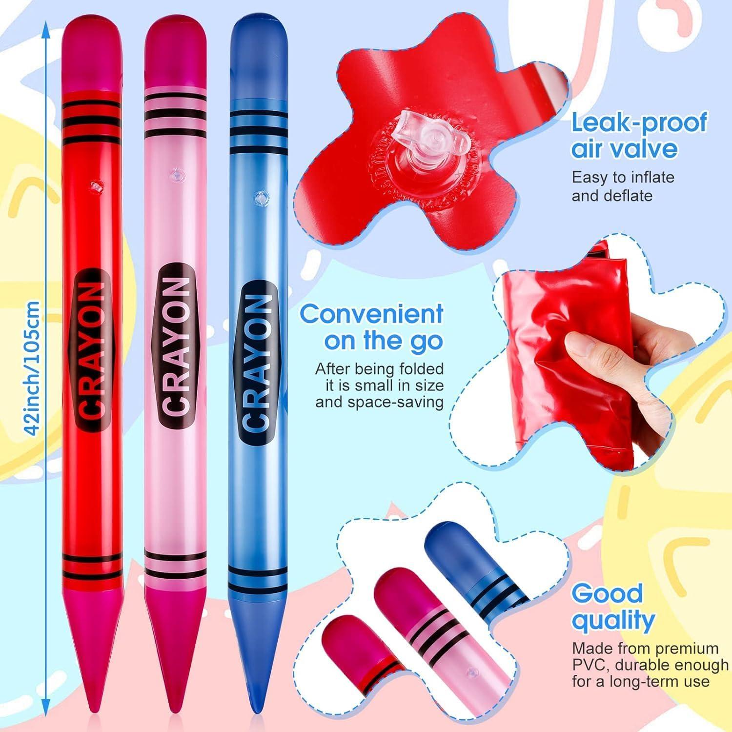Raiten 3 Crayones Inflables Jumbo 104.9 cm Decoración Fiesta